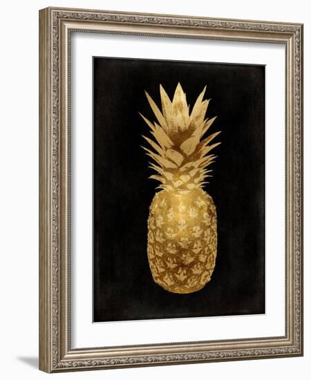 Gold Pineapple on Black II-Kate Bennett-Framed Giclee Print