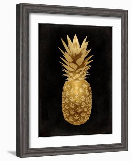 Gold Pineapple on Black II-Kate Bennett-Framed Giclee Print