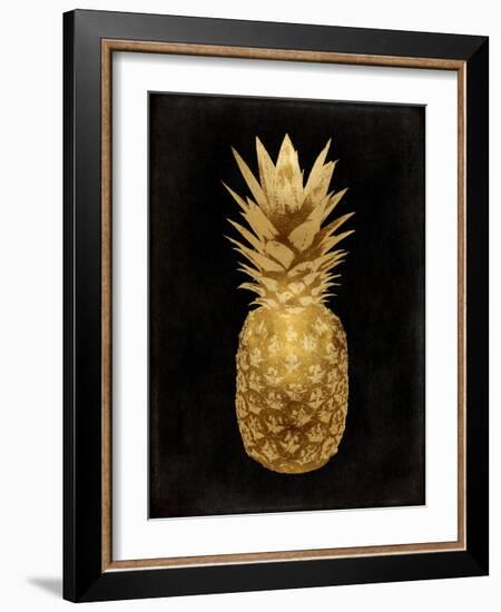 Gold Pineapple on Black II-Kate Bennett-Framed Giclee Print