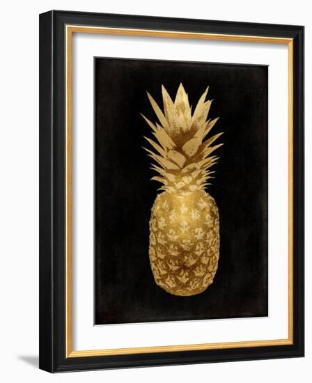 Gold Pineapple on Black II-Kate Bennett-Framed Giclee Print