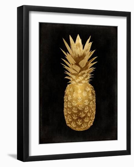 Gold Pineapple on Black II-Kate Bennett-Framed Giclee Print