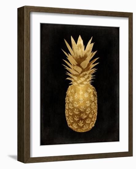 Gold Pineapple on Black II-Kate Bennett-Framed Giclee Print