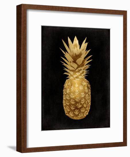 Gold Pineapple on Black II-Kate Bennett-Framed Giclee Print