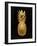 Gold Pineapple on Black II-Kate Bennett-Framed Art Print