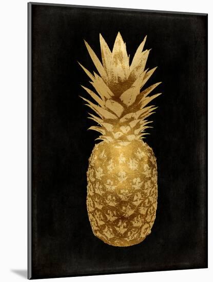 Gold Pineapple on Black II-Kate Bennett-Mounted Art Print