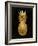 Gold Pineapple on Black II-Kate Bennett-Framed Art Print