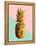 Gold Pineapple with Retro Shapes-cienpies-Framed Stretched Canvas