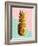 Gold Pineapple with Retro Shapes-cienpies-Framed Art Print