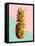 Gold Pineapple with Retro Shapes-cienpies-Framed Stretched Canvas