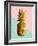 Gold Pineapple with Retro Shapes-cienpies-Framed Art Print