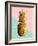 Gold Pineapple with Retro Shapes-cienpies-Framed Art Print