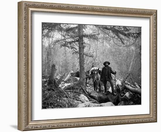 Gold Prospector Traveling For Supplies, Undated-Asahel Curtis-Framed Giclee Print