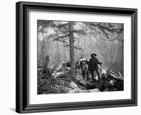 Gold Prospector Traveling For Supplies, Undated-Asahel Curtis-Framed Giclee Print