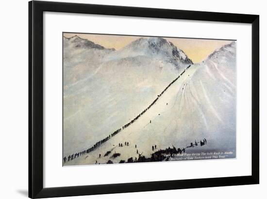 Gold Prospectors Crossing Chilkoot Pass-null-Framed Giclee Print