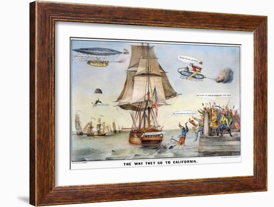 Gold Rush Cartoon, 1849-Currier & Ives-Framed Giclee Print