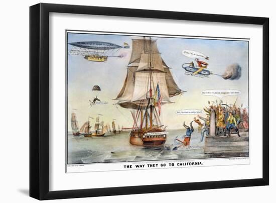 Gold Rush Cartoon, 1849-Currier & Ives-Framed Giclee Print