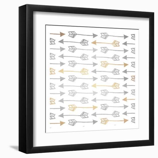 Gold Silver Arrows-Kimberly Allen-Framed Art Print