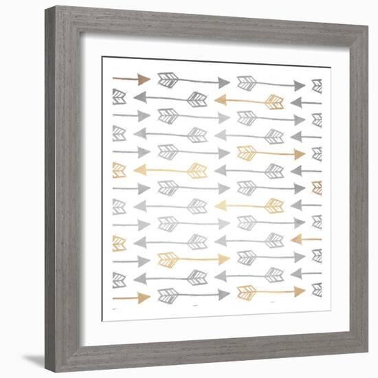 Gold Silver Arrows-Kimberly Allen-Framed Art Print