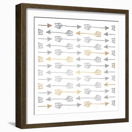 Gold Silver Arrows-Kimberly Allen-Framed Art Print