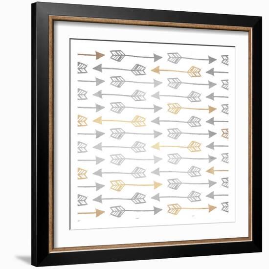 Gold Silver Arrows-Kimberly Allen-Framed Art Print