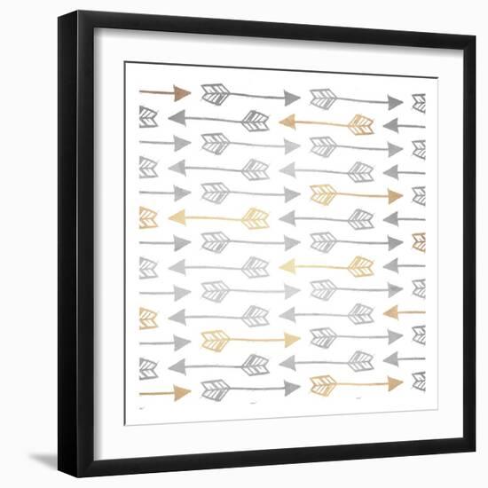 Gold Silver Arrows-Kimberly Allen-Framed Art Print