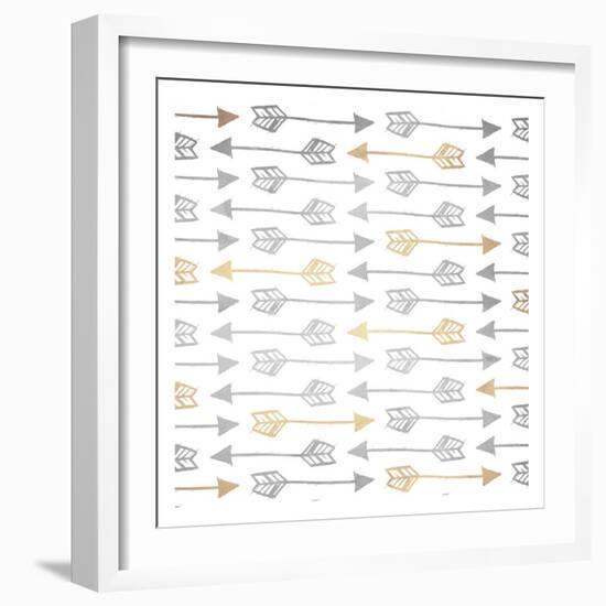 Gold Silver Arrows-Kimberly Allen-Framed Art Print