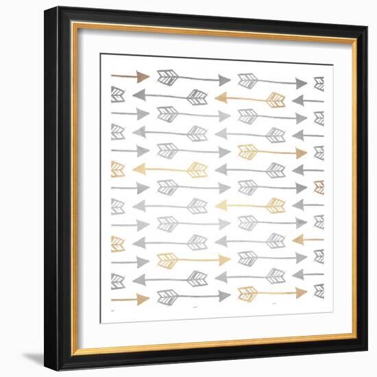 Gold Silver Arrows-Kimberly Allen-Framed Art Print