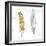 Gold Silver Feather-OnRei-Framed Art Print