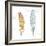 Gold Silver Feather-OnRei-Framed Art Print