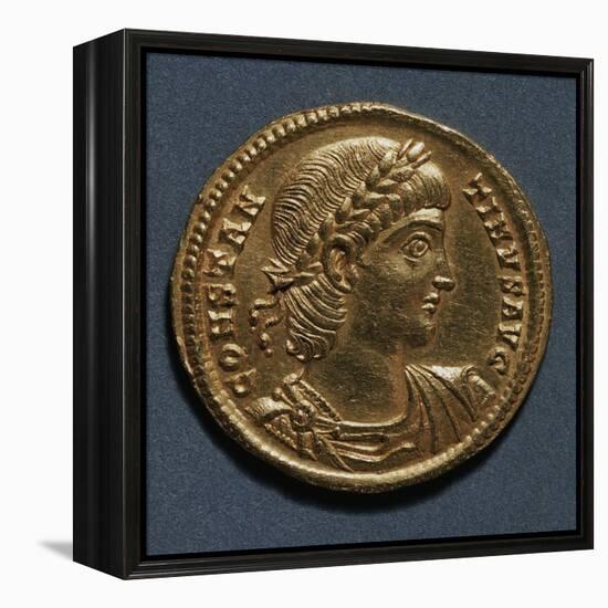 Gold Solidus of Constantine Great Bearing Image of Emperor, Recto, Roman Coins, 3rd-4th Century AD-null-Framed Premier Image Canvas