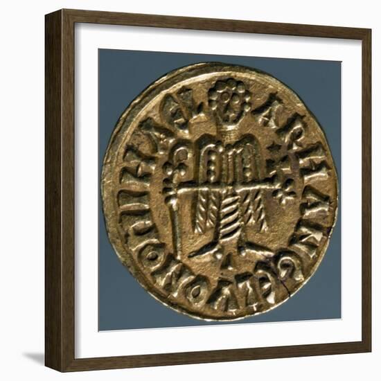 Gold Solidus of Sicone I, Prince of Benevento, Verso, Lombard Coins, 9th Century-null-Framed Giclee Print