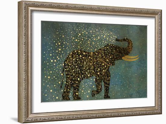 Gold Spraying Elephant-Cora Niele-Framed Giclee Print