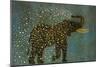 Gold Spraying Elephant-Cora Niele-Mounted Giclee Print