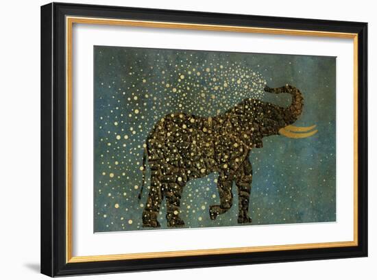 Gold Spraying Elephant-Cora Niele-Framed Giclee Print