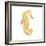 Gold Square Seahorse I-Julie DeRice-Framed Art Print