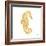 Gold Square Seahorse I-Julie DeRice-Framed Art Print