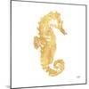 Gold Square Seahorse I-Julie DeRice-Mounted Art Print