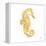 Gold Square Seahorse I-Julie DeRice-Framed Stretched Canvas