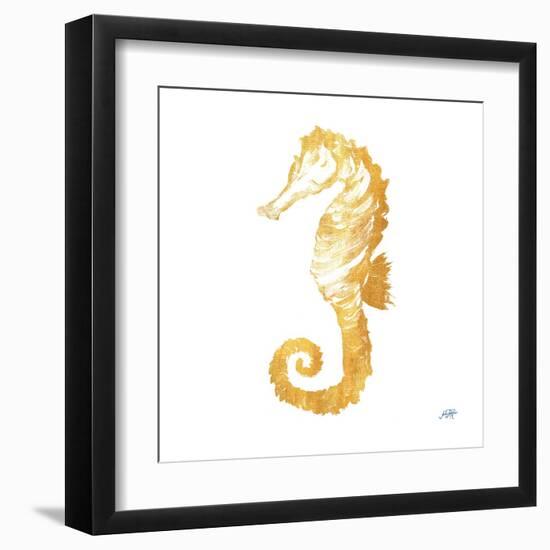 Gold Square Seahorse II-Julie DeRice-Framed Art Print