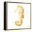 Gold Square Seahorse II-Julie DeRice-Framed Stretched Canvas