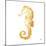 Gold Square Seahorse II-Julie DeRice-Mounted Art Print