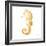 Gold Square Seahorse II-Julie DeRice-Framed Art Print