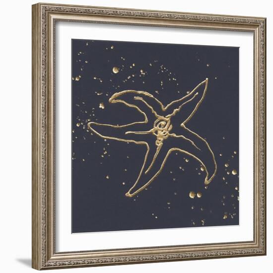 Gold Starfish III-Chris Paschke-Framed Art Print