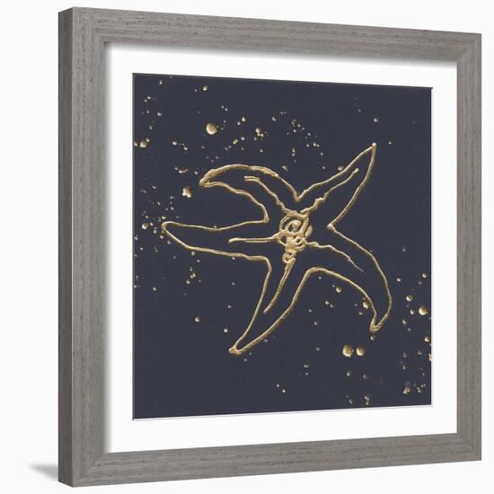 Gold Starfish III-Chris Paschke-Framed Art Print