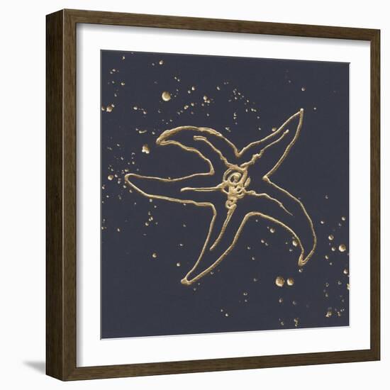 Gold Starfish III-Chris Paschke-Framed Art Print