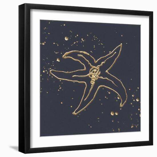 Gold Starfish III-Chris Paschke-Framed Art Print