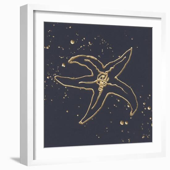 Gold Starfish III-Chris Paschke-Framed Art Print