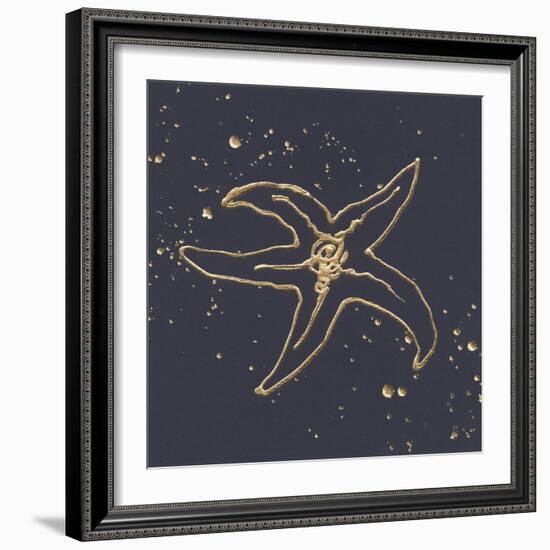 Gold Starfish III-Chris Paschke-Framed Art Print