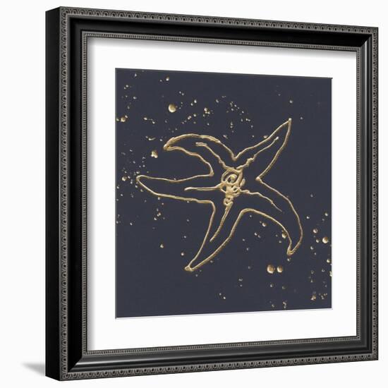 Gold Starfish III-Chris Paschke-Framed Art Print