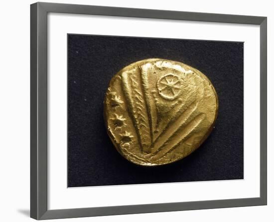 Gold Stater with Big Eye Surrounded by Stars, Recto, from Trier, Germany, Gallic Coins-null-Framed Giclee Print